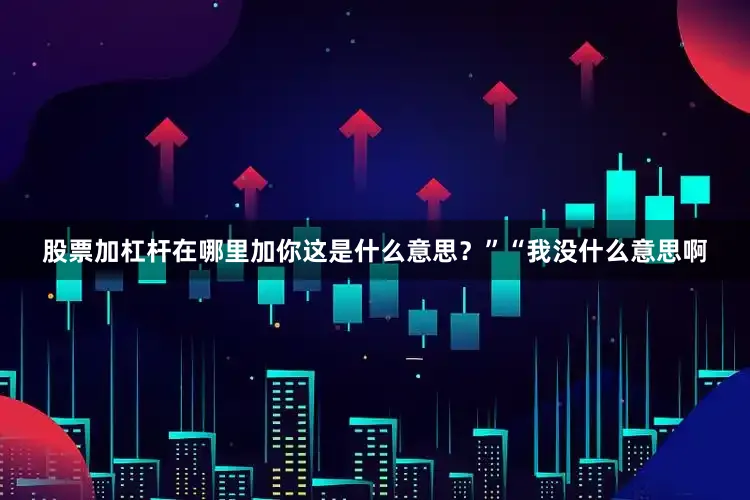 股票加杠杆在哪里加你这是什么意思？”“我没什么意思啊